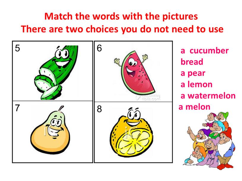 Match the words with the pictures
