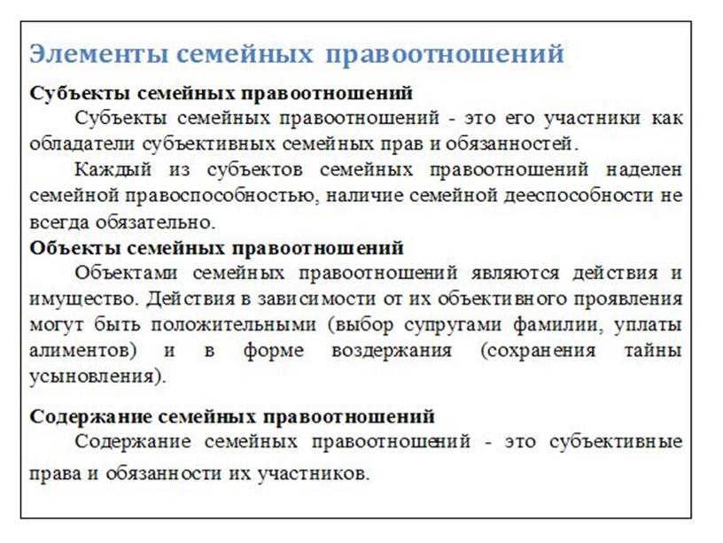 Презентация на тему: "Правовое регулирование отношений супругов".