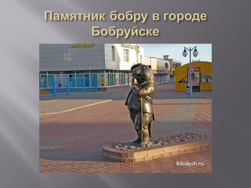 Памятник бобру в городе Бобруйске