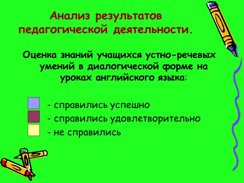 Анализ результатов педагогической деятельности