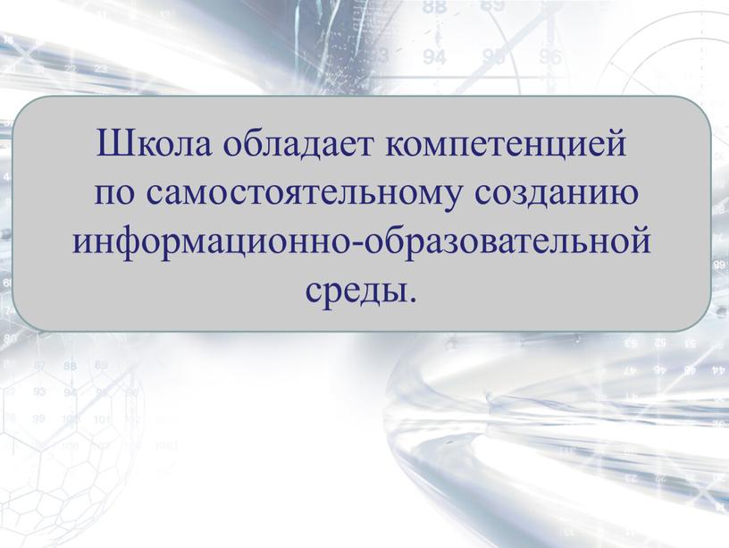 Школа обладает компетенцией по самостоятельному созданию информационно-образовательной среды