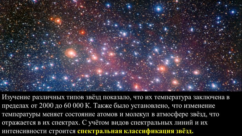 Изучение различных типов звёзд показало, что их температура заключена в пределах от 2000 до 60 000