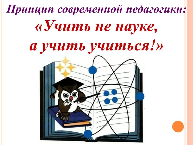 Принцип современной педагогики: «Учить не науке, а учить учиться!»