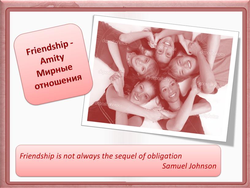 Friendship is not always the sequel of obligation