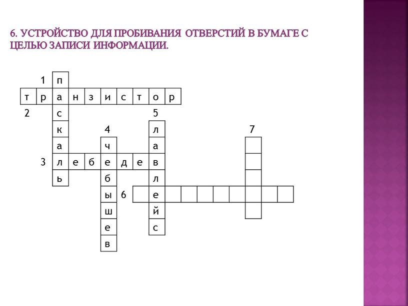 Устройство для пробивания отверстий в бумаге с целью записи информации