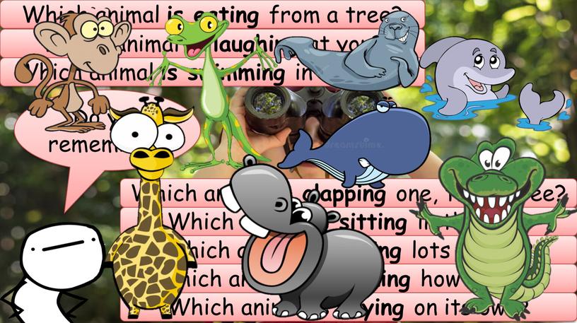 Which animal is eating from a tree?