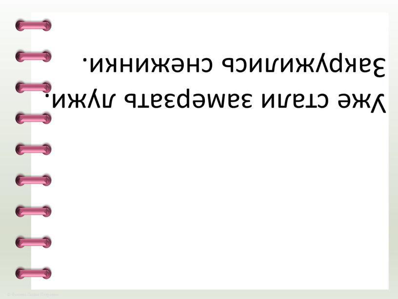 Уже стали замерзать лужи. Закружились снежинки