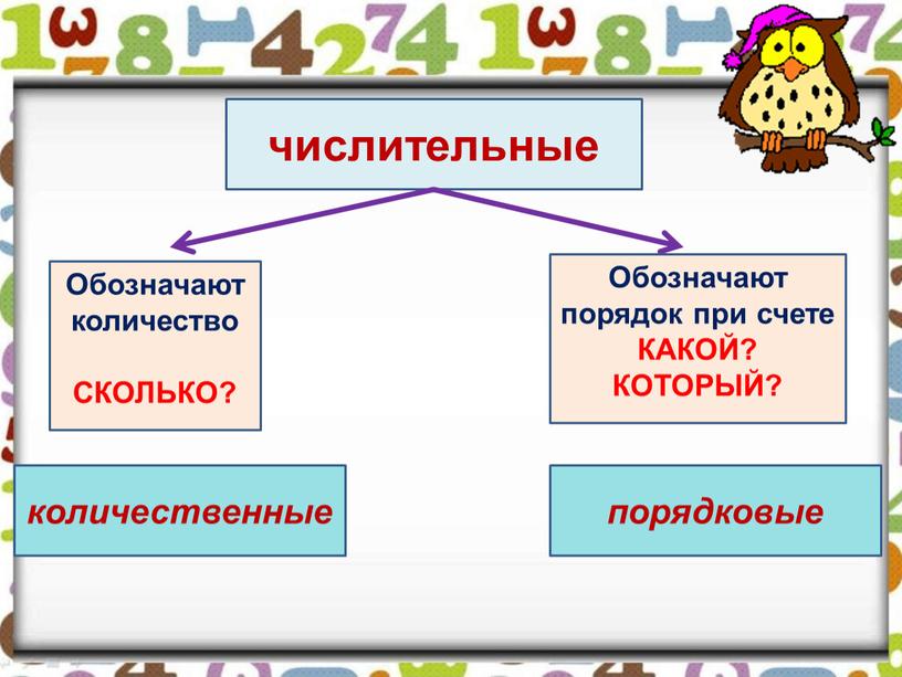 Обозначают количество СКОЛЬКО? количественные