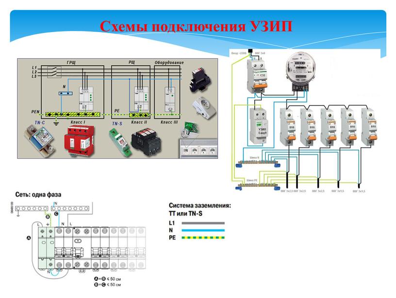 Схемы подключения УЗИП