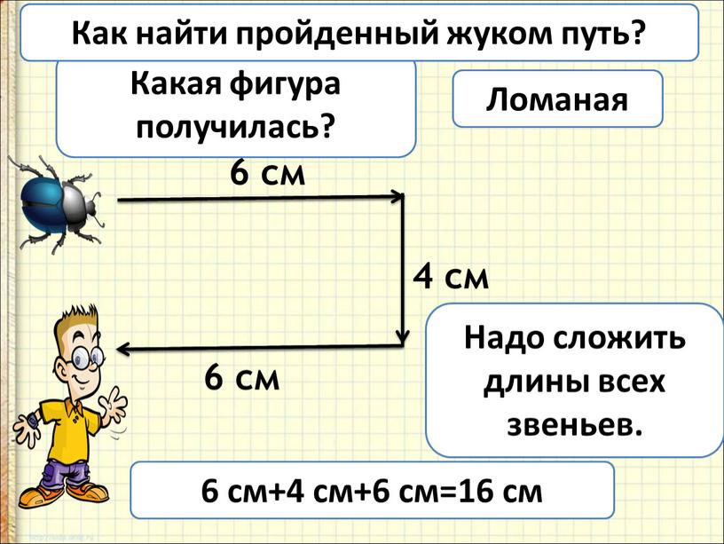 Какая фигура получилась? 6 см 4 см 6 см