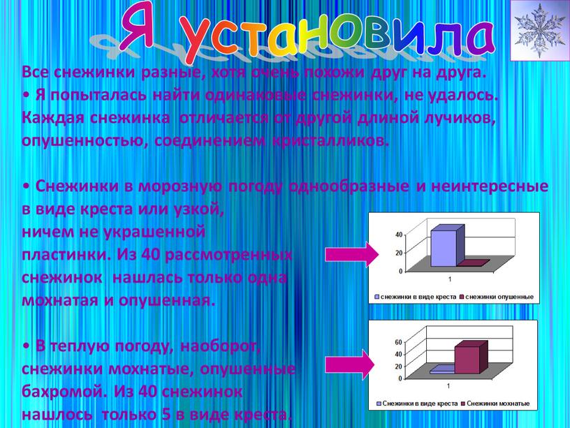 Я установила Все снежинки разные, хотя очень похожи друг на друга