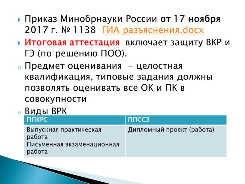 Приказ Минобрнауки России от 17 ноября 2017 г