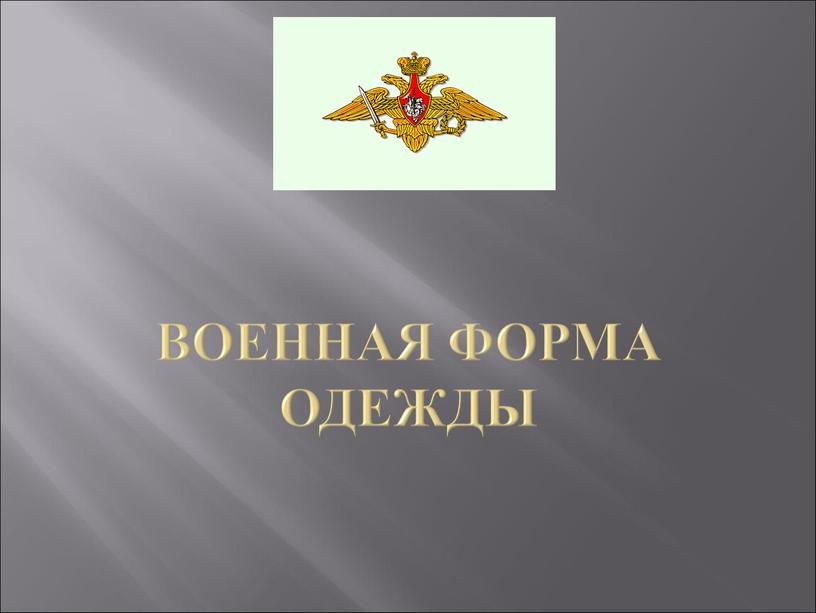 ВОЕННАЯ ФОРМА ОДЕЖДЫ