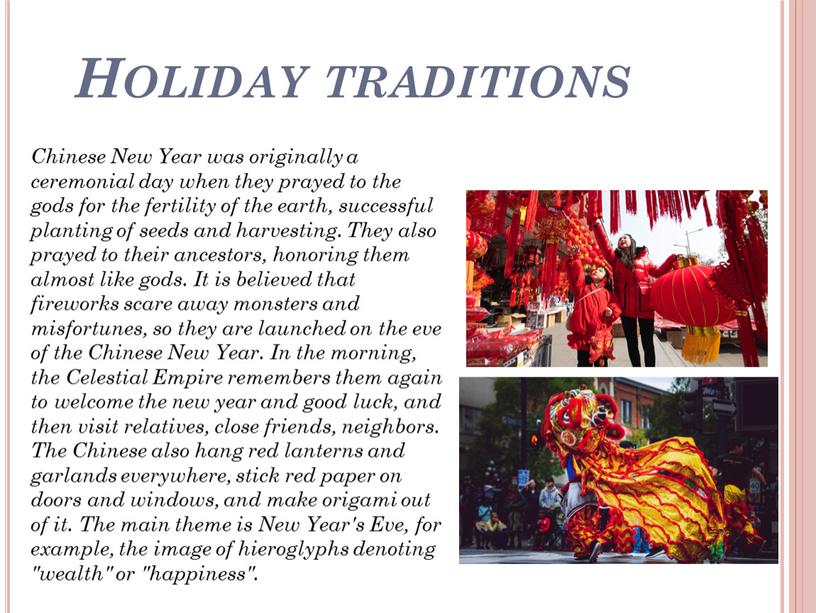 Holiday traditions Chinese New