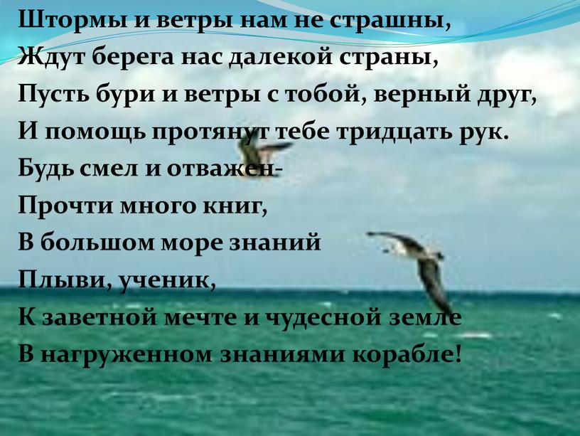 Штормы и ветры нам не страшны,