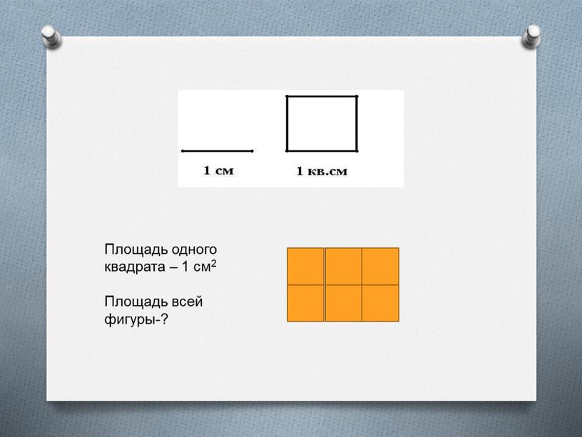 Площадь одного квадрата – 1 см2