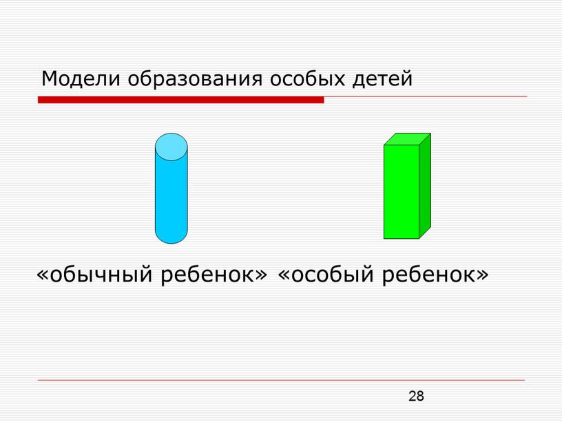 Модели образования особых детей «обычный ребенок» «особый ребенок»