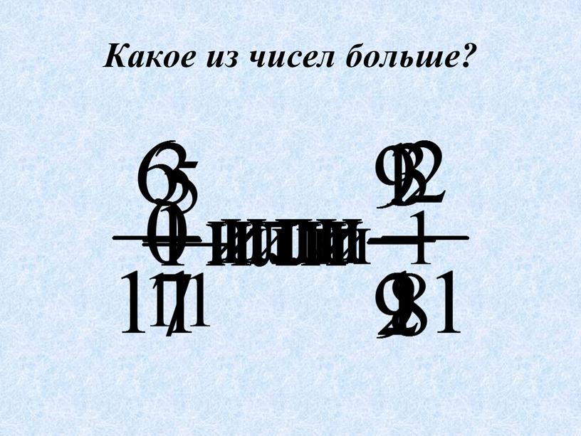 Какое из чисел больше?