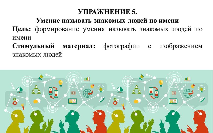 УПРАЖНЕНИЕ 5. Умение называть знакомых людей по имени