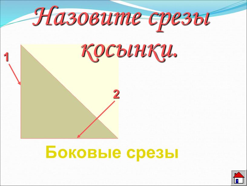 Назовите срезы косынки. Боковые срезы 1 2