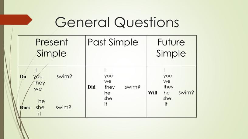 General Questions Present Simple