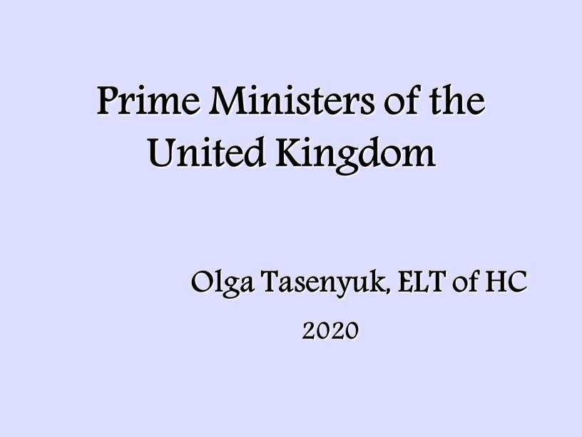 Prime Ministers of the United Kingdom