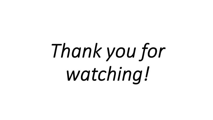 Thank you for watching!