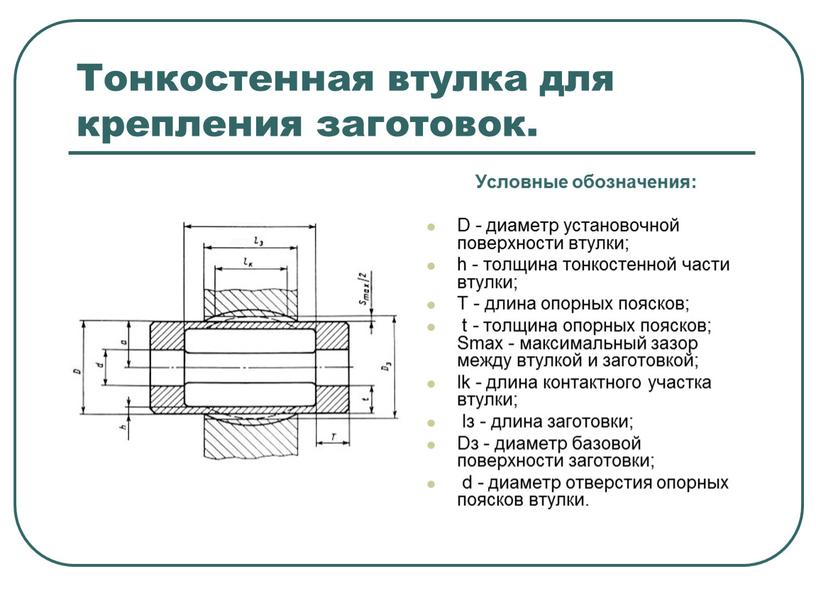 Тонкостенная втулка для крепления заготовок