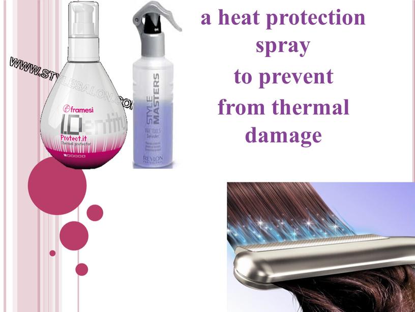 a heat protection spray to prevent from thermal damage