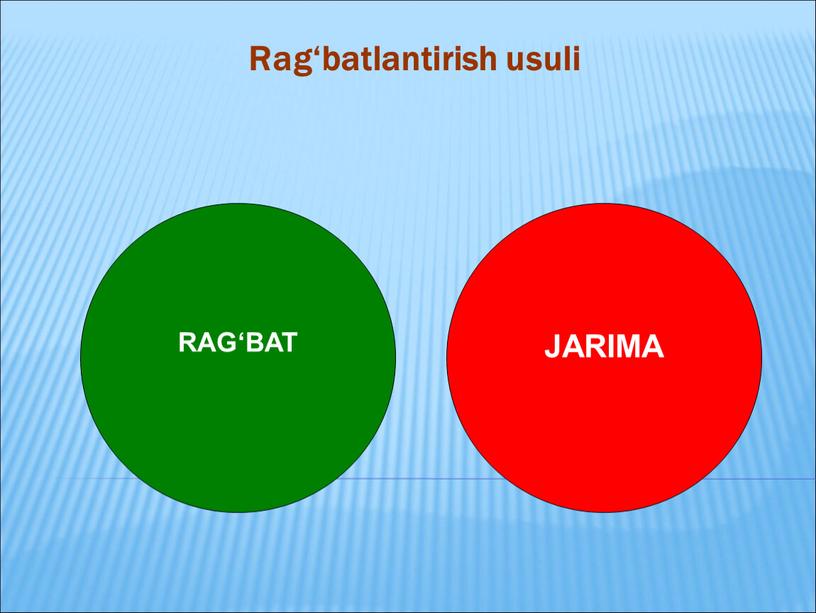 Rag‘batlantirish usuli JARIMA