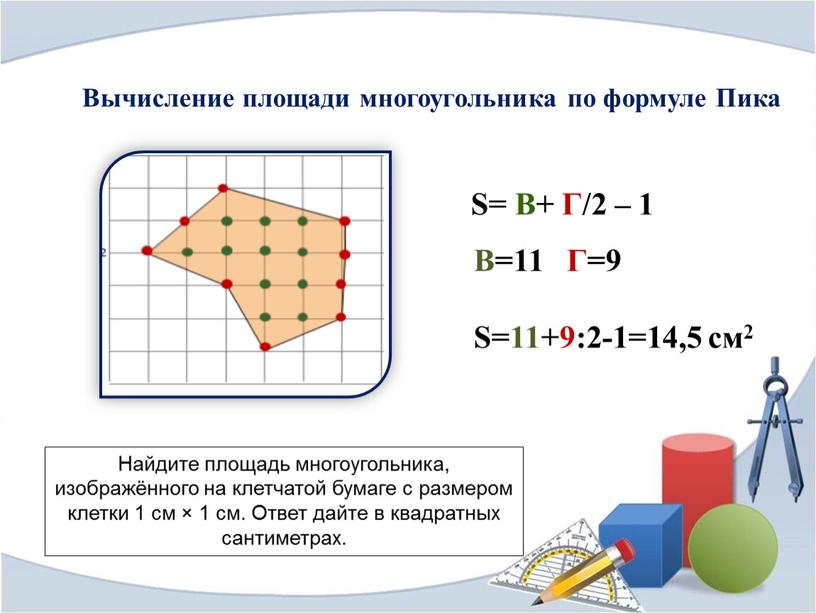 Вычисление площади многоугольника по формуле