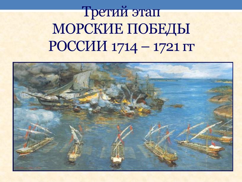 Третий этап МОРСКИЕ ПОБЕДЫ РОССИИ 1714 – 1721 гг