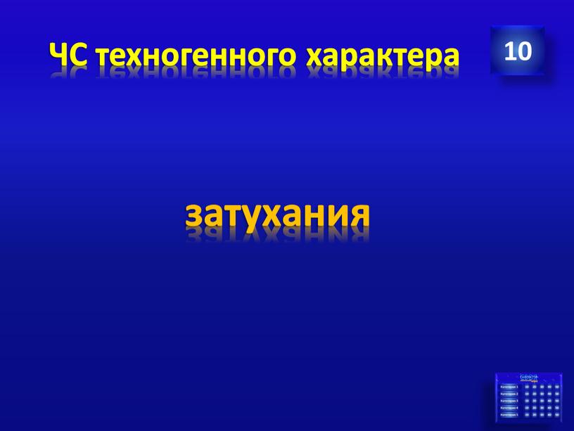 ЧС техногенного характера 10 затухания