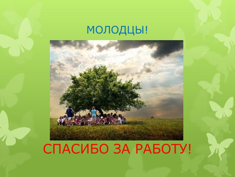 МОЛОДЦЫ! СПАСИБО ЗА РАБОТУ!