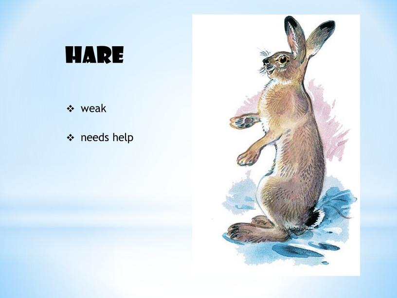 weak needs help Hare