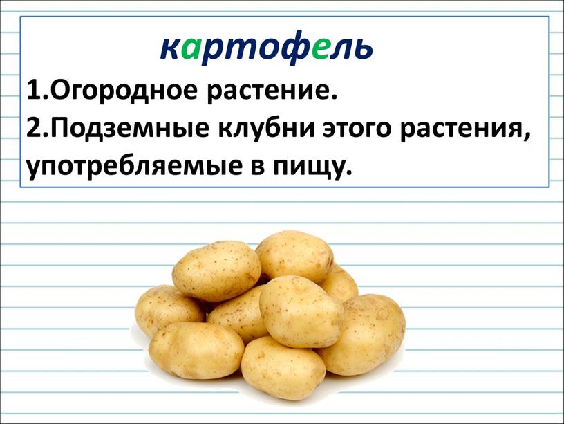 Огородное растение. Подземные клубни этого растения, употребляемые в пищу