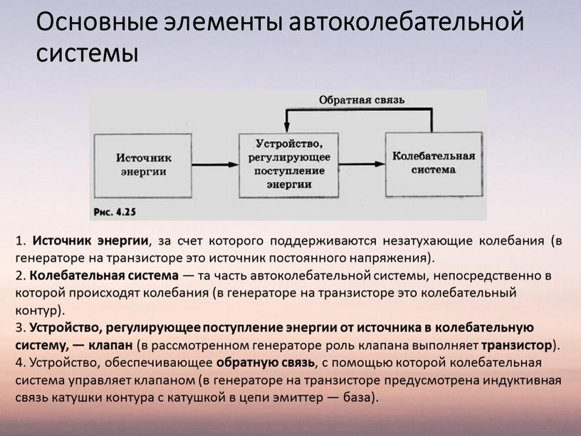 Основные элементы автоколебательной системы 1