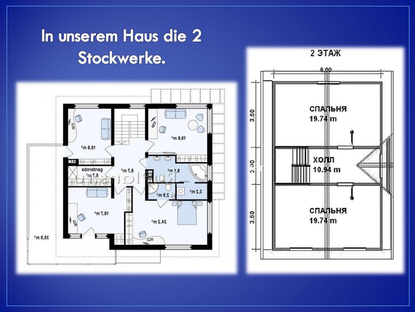 In unserem Haus die 2 Stockwerke