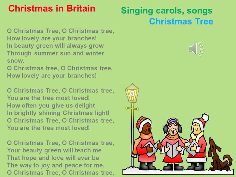Christmas in Britain Singing carols, songs