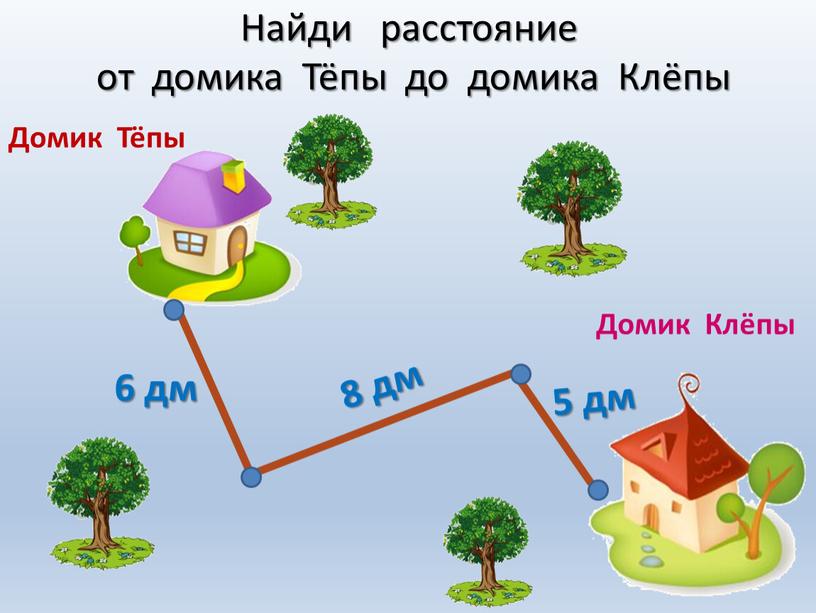 Найди расстояние от домика