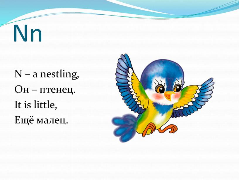 Nn N – a nestling, Он – птенец