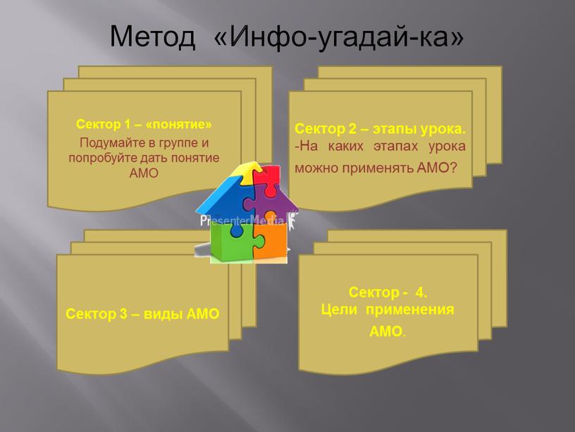 Метод «Инфо-угадай-ка» Сектор 1 – «понятие»