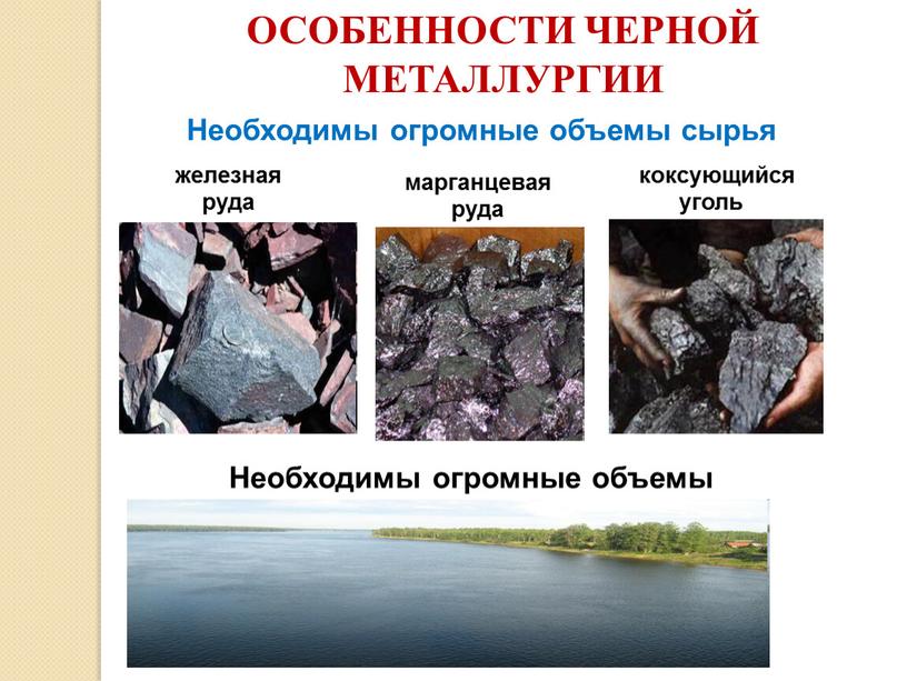 Необходимы огромные объемы сырья железная руда марганцевая руда коксующийся уголь