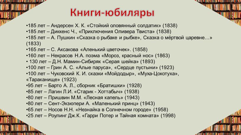 Андерсен Х. К. «Стойкий оловянный солдатик» (1838) 185 лет –