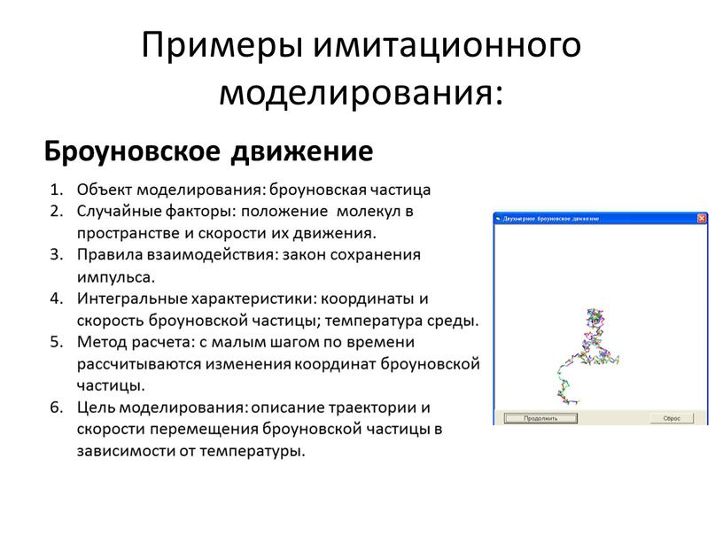 Примеры имитационного моделирования: