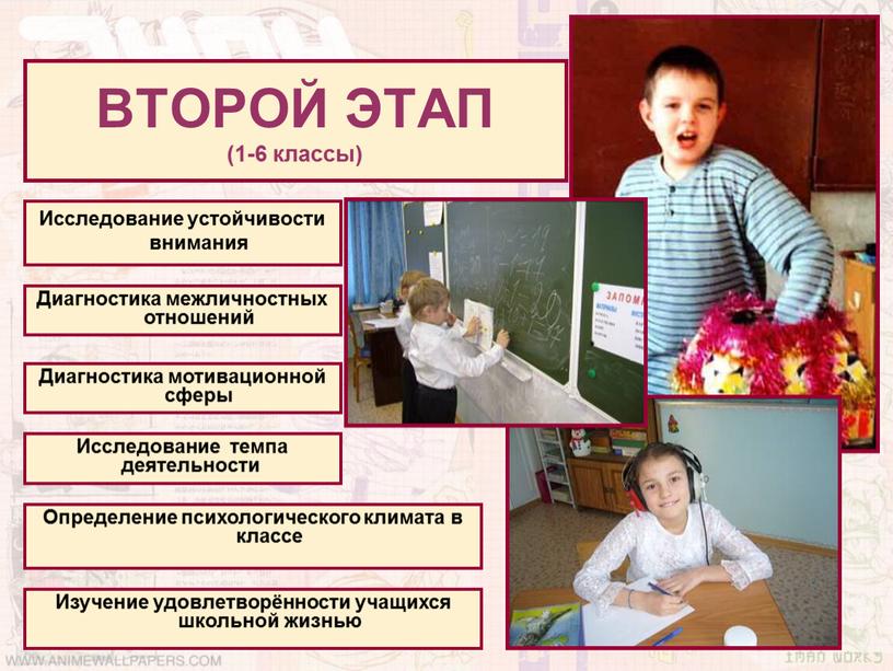 ВТОРОЙ ЭТАП (1-6 классы) Исследование устойчивости внимания