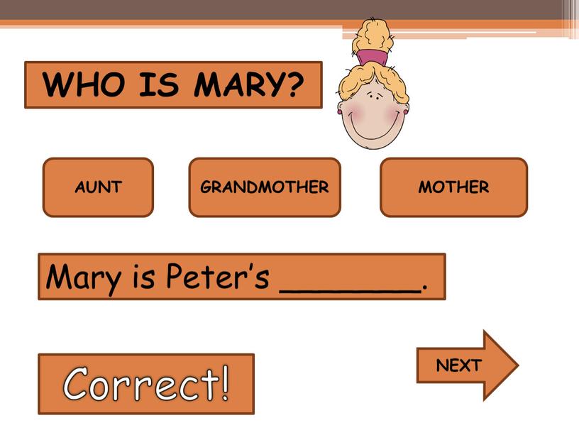 WHO IS MARY? AUNT GRANDMOTHER MOTHER