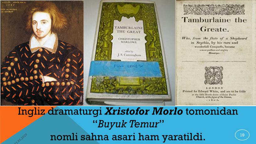 Ingliz dramaturgi Xristofor Morlo tomonidan “