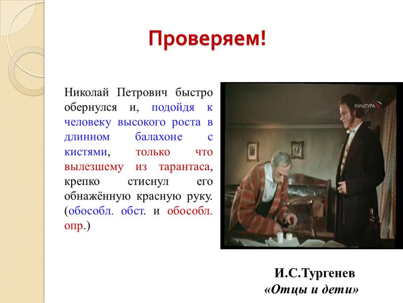 Проверяем! Николай Петрович быстро обернулся и, подойдя к человеку высокого роста в длинном балахоне с кистями, только что вылезшему из тарантаса, крепко стиснул его обнажённую…