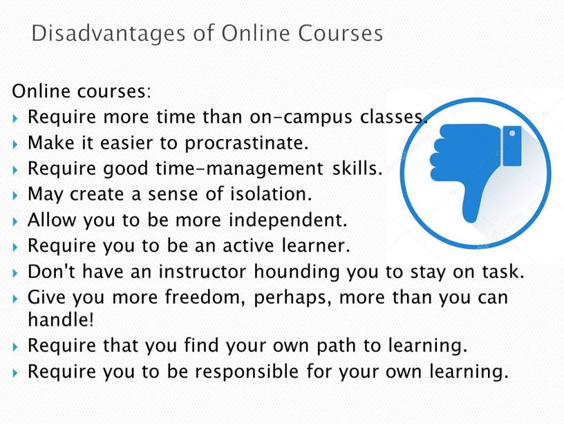 Disadvantages of Online Courses